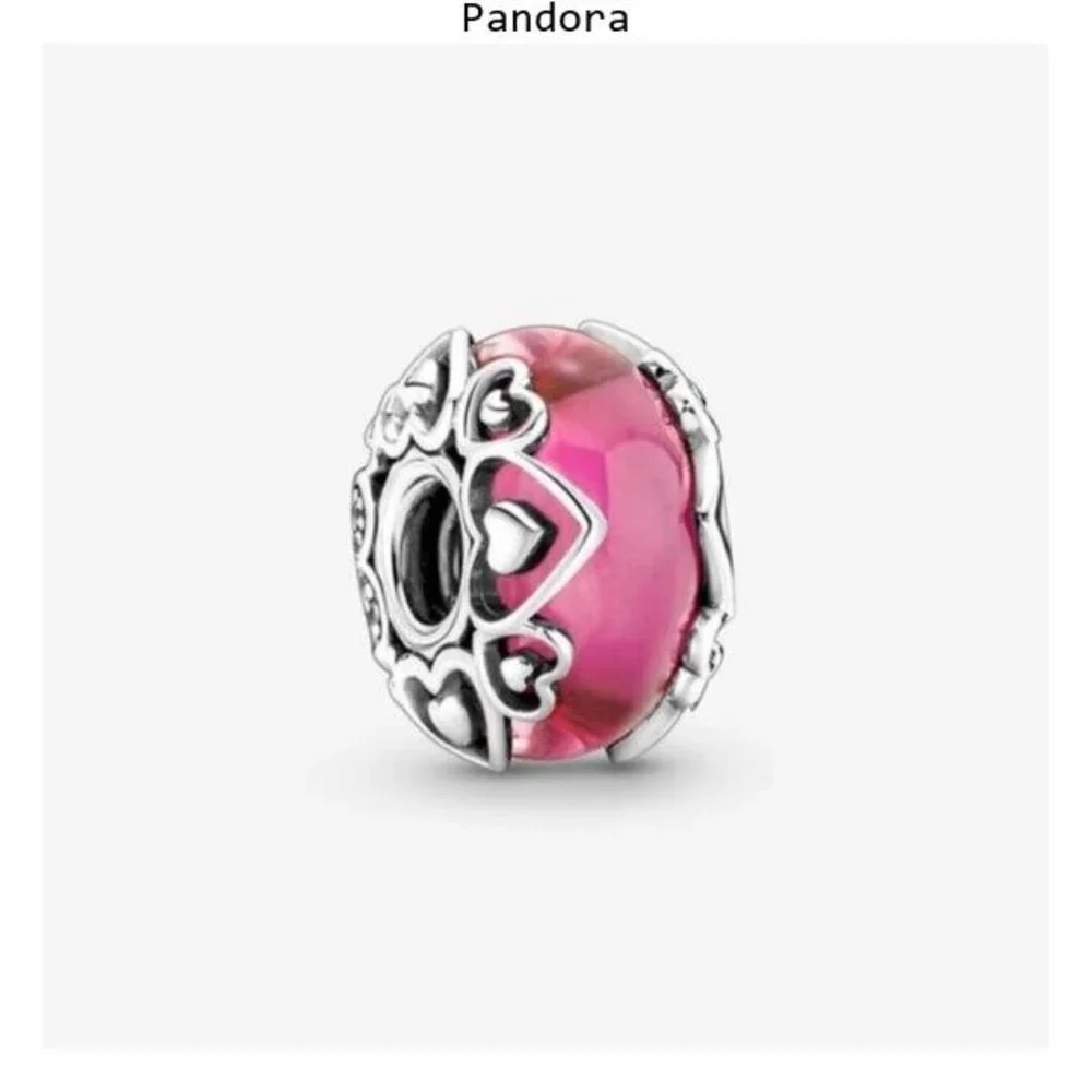 pandora Reveal Your Love Pink Murano Glass Charm